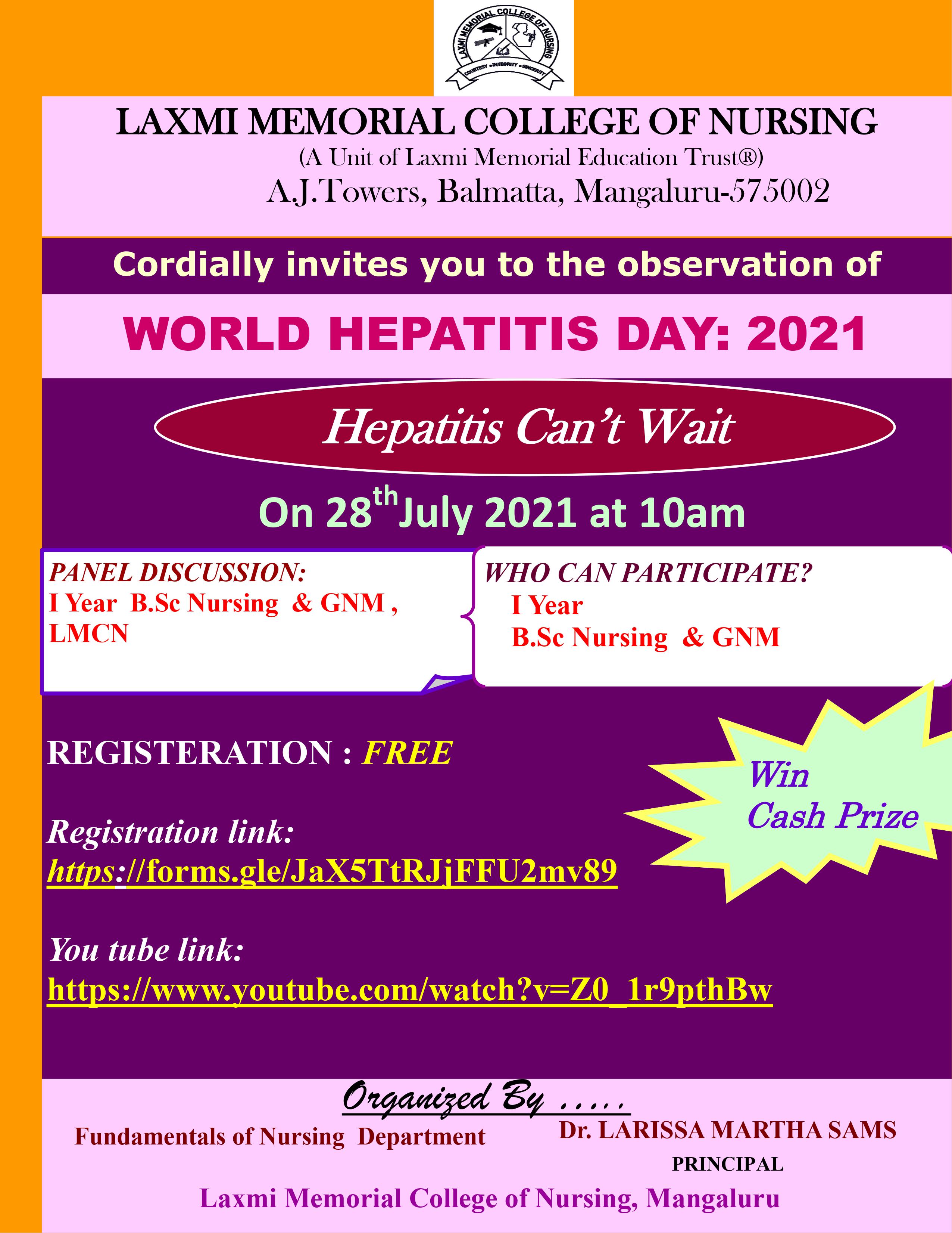Observation of World Hepatitis Day: 2021