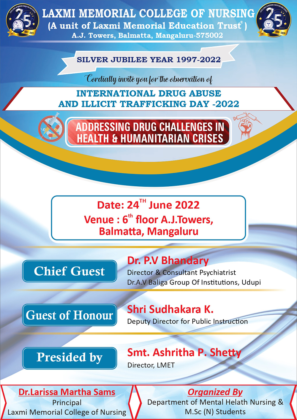 Invitation for “International Drug Abuse and Illicit Trafficking Day – 2022”