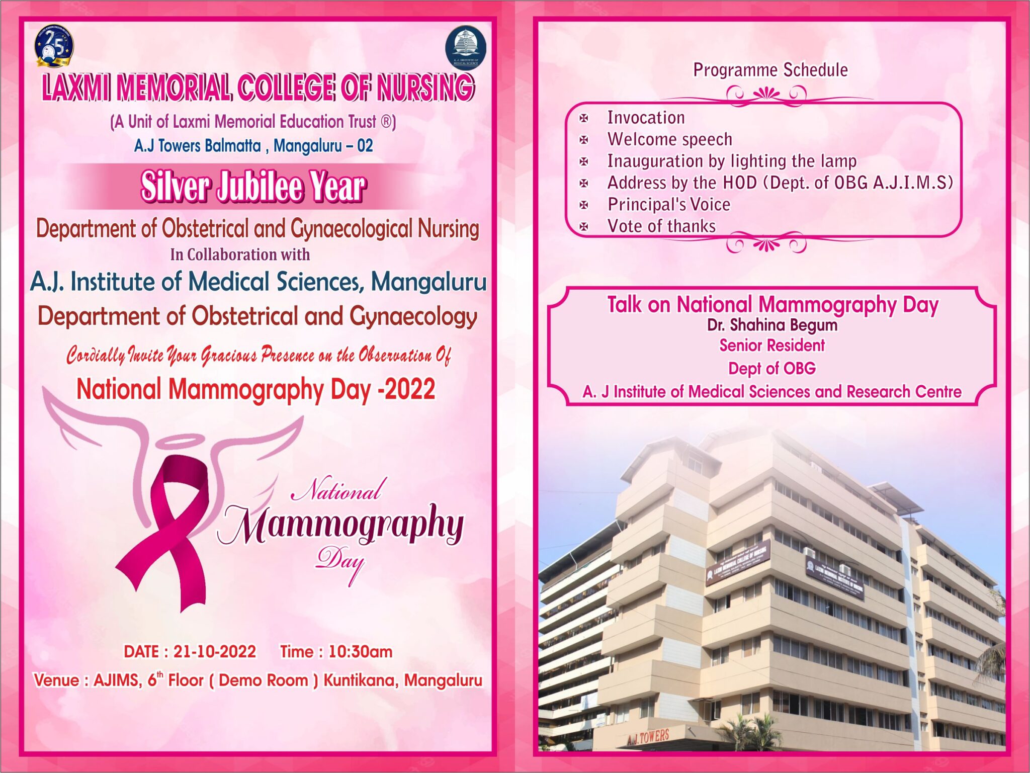 National Mammography Day Laxmi Memorial College Of Nursing